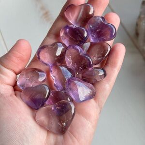 Set of 5 Amethyst Heart-Shaped Gemstones